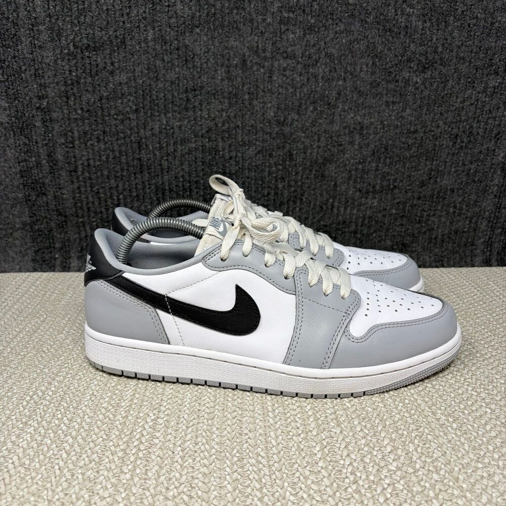 Nike Air Jordan 1 Retro Low OG Barons Grey Black White Shoes Mens 9.5 CZ0790-110